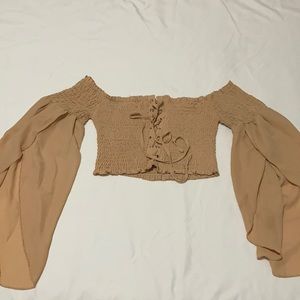 Flowy sleeve crop top